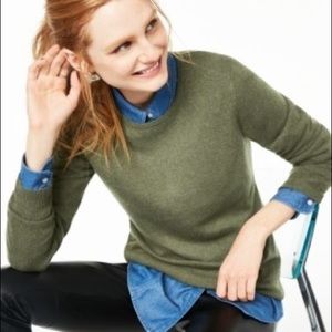 NWOT CHARTER CLUB 100% CASHMERE LUX SWEATER/OLIVE